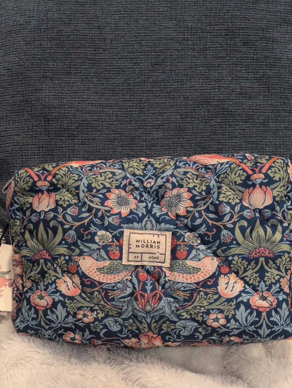 William Morris Floral Quilted Makeup Bag